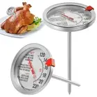 2Pcs Steel Meat Thermometer Safe Leave in Oven Extra Large Dial Food Thermometer