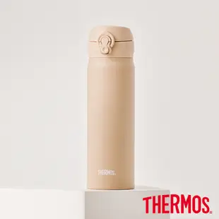 THERMOS膳魔師 不鏽鋼超輕量彈蓋真空保溫瓶500ml-奶茶褐(JNL-504-LMT)