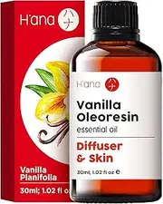 H'ana Vanilla Essential Oil for Diffuser & Skin (1 fl oz) - Therapeutic Grade Vanilla Oleoresin Essential Oil - Fragrant and Long Lasting Vanilla Oil Perfume