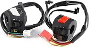 1 Pair of Motorcycle 7/8" Left & Right Side Handlebar Switch Control Universal Motorcycle Handlebar Headlight Horn Turn Light Control Stop Start Switch
