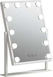 Embellir Makeup Mirror Hollywood Vanity with LED Light Rotation Tabletop White