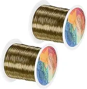 uxcell 2-Rolls 0.3mm Jewelry Wire, 28 Gauge 328FT Craft Wire Copper Beading Wire for Jewelry Making/Planting/Weaving/DIY Crafting, Soft Metal Wires [100M, Bronze Tone]