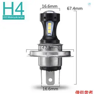 Crtw 摩托車 H4 3030 LED Hi-Lo Beam 大燈頭燈燈泡 6500K 12-24v