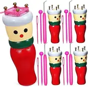 QUMIIRITY Adorable Knitted Puppet Set 4 Dolls 12 Wooden Tools Craft Kit Knitting Machine Toy for Girls and Random Color