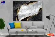 Black White & Gold Marble Paint Wall Canvas Home Decor Australian Made Quality