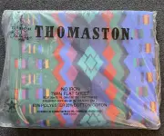 Vintage Thomaston Aztec SouthWest Geometric Shapes Twin Size Flat Sheet New