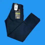 Dickies Mens Size 28x30 Slim Fit Tapered Twill Flex Blue Work Pants
