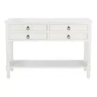 SAFAVIEH Haines 13 in. White Rectangle Wood Console Table with Drawer