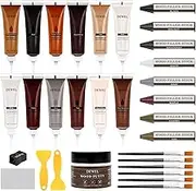 DEWEL Wood Furniture Repair Kit, 31 Pcs Scratch Repair Wood Filler, Wax Sticks with Wood Putty for Wood Floors, Scratches, Cracks, Hole, Laminate, Table, Bedposts