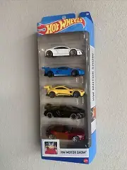 Hot wheels 5 pack -Motor Show - 17 Acura NSX -Corvette C8.r -Aston Martin
