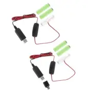 2M USB Type C to AM3/LR6/AA Power Cable With for Radio LED