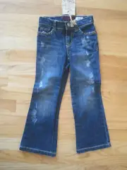 GIRL TCP DISTRESSED SILVER STITCH BOOTCUT BLUE DENIM JEANS PANTS NWT 4