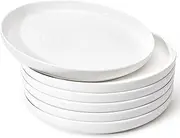 [Sweese] Porcelain Dinner Plates Set of 6, 10.5 Inch Dish Set - Dishwasher, Microwave, Oven Safe, Scratch Resistant, Kitchen Serving Dishes - White