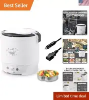 Mini Rice Cooker, 1L Small Rice Cooker 2 Cup-uncooked Travel Rice Cooker 12V ...