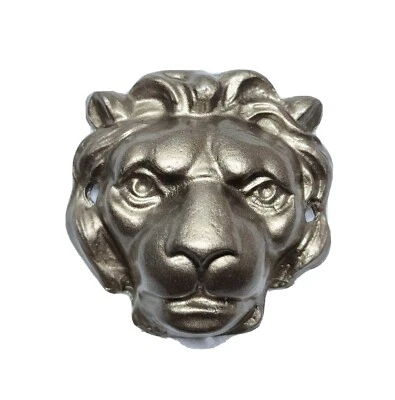 Small Lions Head Clock Craft Steampunk Silver Metal Decoration 1 1/2" x 1 1/2"