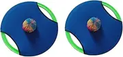 2 Pcs Trampoline Paddle Ball Game Set Flying Dish Toy Toss and Catch for Boys and Girls Indoor Outdoor Play Blue