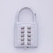 -theft Button Combination Padlock Digit Push Password Lock Zinc Alloy Secur W9X2