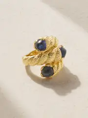 [DAVID WEBB] DAVID WEBB - Triple Rope 18-karat Gold Sapphire Ring - 6 1/2 6 1/2 Gold