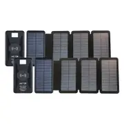 Maxxlee 2x 20000mAh 4 Solar Panel Power Bank Qi Wireless Battery Charger Dual USB Type C