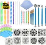 Mandala Dotting Tools Painting Kit - 41Pcs Rock Dot Paint Stencils Tool Set Art