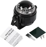 Voyager Compass, Marine Electronic Compass Car Mount Compass Voyager Bracket Mount Compass Dashboard Compass for Trucks Car Watercraft Boat Caravan Camping (Black)