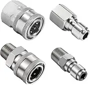 YQQZQ Pressure Washer Adapter Kit,Durable Stainless NPT Female and Male Thread,3/8 Inch Pressure Washer Quick Connect Adapter Fittings