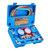 3-Way AC Manifold Gauge Set - Compatible with R134a, R12, R502 Refrigerants,