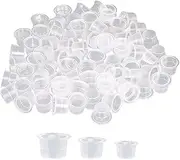 Sanfiyya Tattoo Ink Caps, 300Pcs Plastic Pigment Caps, Disposable Tattoo Cups, Permanent Makeup Pigment Clear Holder Container Cap Accessory