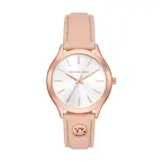 Michael Kors Slim Runway Three-Hand Blush Leather Watch MK7467