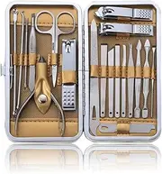 LHLLHL 19Pcs/Set Pedicure Manicure Kit Professional Nail Clippers Stainless Steel Nail Cutter Set Tools