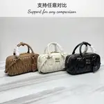 【支持對比】新品TOO PRETTY保齡球羊皮褶皺紋鏈條包MIU家新款保齡球包包 官網主推MATELASSE軟羊革迷你手