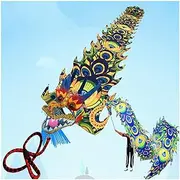 Dragon Dance Peacock Pattern Dragon Dance with 3D Head Chinese New Year 8m / 10m / 12m Silk Dragon Outdoor Sports Dragon Fitness Ribbon Outdoor
