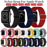 Elastic Strap For Apple Watch 7 SE 6 5 4 3 2 Nylon Solo Band 44 42 40 38 41 45mm