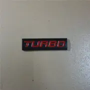 1x Red Black TURBO Matte Metal Sticker Decal Badge Emblem AWD Engine Power Sport (for: Renault)