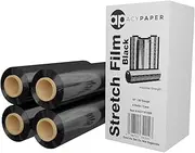 18" Black Stretch Wrap - 1500 Feet, 4 Rolls/Box, 80 Gauge | Durable Industrial Pallet Wrap for Moving, Packing, and Storage by ACYPAPER