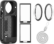 Rszfnjxry Insta 360 X4 Lens Guards Cap Silicone Case and Screen Protectors Compatible with Insta360 X4