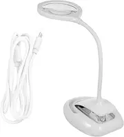 Ipetboom 1 Set Rechargeable Lighted Magnifying Glass with LED Lights Brightness Clip Design for Reading Repair and Close Work Durable Optical Lens for Long Term Use