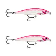2x Rapala 10cm X Rap Magnum Prey Lipless Hard Body Fish Lures - Hot Pink UV