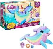 FurReal Friends Wavy the Narwhal Rainbow 80+ Sounds and Reactions Plush Pet Play