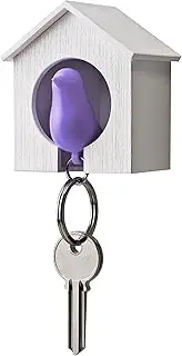 QUALY Key Storage Key Ring Sparrow Keyring Purple/White House 090004PU