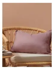 [Natural Home] Ardenne Washed Rectangular Cushion with Oxford Edge 40x60cm in Rose Pink