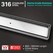 316 Stainless Steel 700/900/1200mm Tile Insert Shower Grate Drain Floor Waste