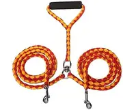 Pet Double Traction Rope for Dogs Leashes for 2 Dogs Convenient and Durable Leads(Yellow)