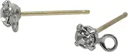 [ソフィア株式会社] Sofia D-22-R Accessory Parts with Stone, 18K Pierced Post Silver