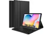 Samsung Galaxy Tab S6 Lite Bluetooth Keyboard Case, Tab SM-P610/P615 Lightweight Protective Slim Folio Leather Smart Sleep Awake Cover Case with Detachable Wireless Bluetooth Keyboard (Black)