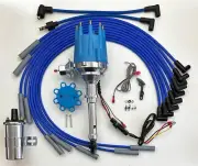CADILLAC 429 1964 1965 BLUE Small Cap HEI Distributor + Chrome Coil + Wires USA