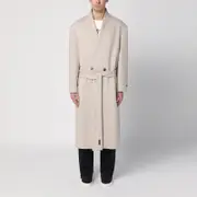 [Fear of God] Beige mélange double-breasted coat 48 IT White