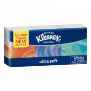 Presale Kleenex 0202 Pocket Pack Facial Tissues 3 Ply - White Carton(144Packs)