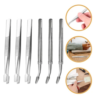 6 Pcs Duckbill Clip Stamp Tweezers Positioner Tool Craft for Model Making