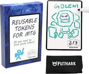Futhark Dry Erase MTG Tokens Set of 50 Cards – Reversible Reusable Double-Sided Universal Tokens Proxy Cards for Magic: The Gathering, MTG Accessories, MTG Gift